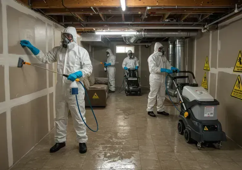 Basement Moisture Removal and Structural Drying process in Hopkinsville, KY